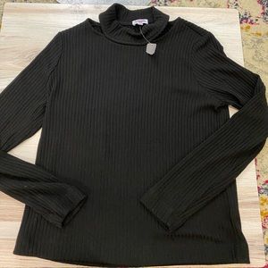 NWT Splendid “Sylvia” Black Mockneck Top S